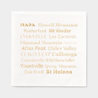 Napa Wine Country Gold geprägte Servietten Mit Folie