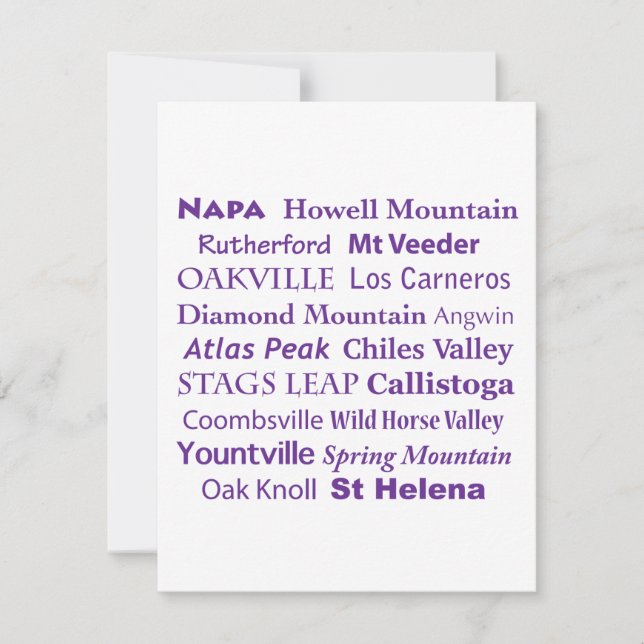 Napa Wines Flat Note Card Mitteilungskarte (Vorderseite)