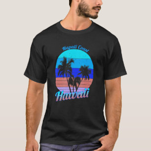 Napali Küste Hawaii Retro Tropical Palm Trees Vaca T-Shirt