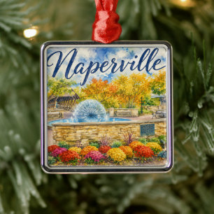 Naperville Illinois Löwenzahn Springbrunnen Riverw Ornament Aus Metall