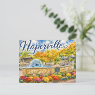 Naperville Illinois Löwenzahn Springbrunnen Riverw Postkarte