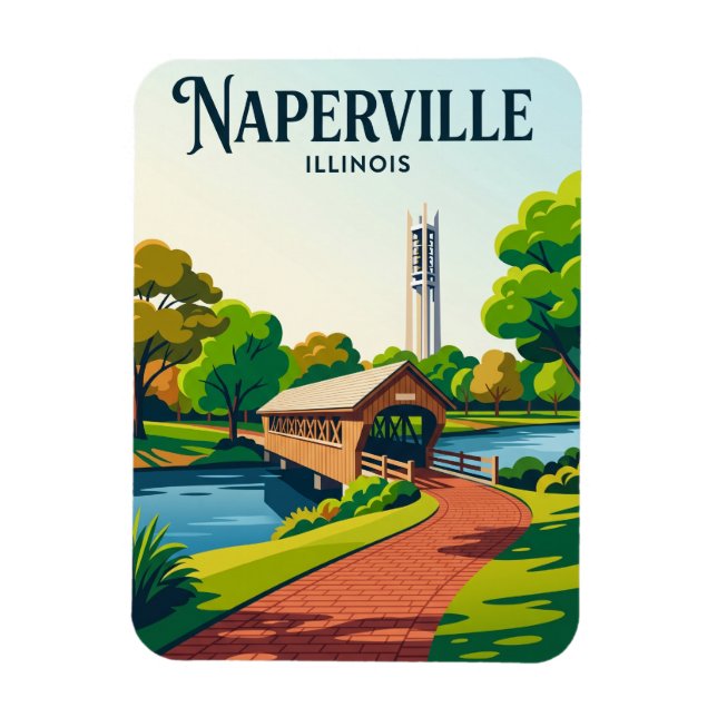 Naperville Riverwalk USA Magnet (Vertikal)