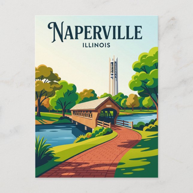 Naperville Riverwalk USA Postkarte (Vorderseite)