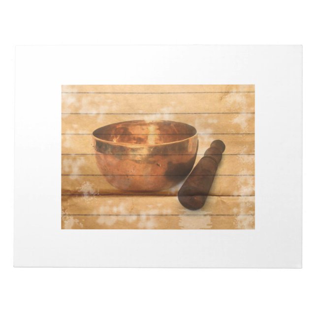Napf Tibetaner, singing, bowl Notizblock (Vorderseite)