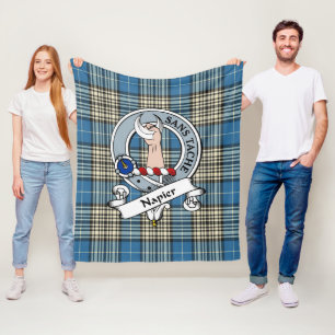 Napier Ancient Clan Abzeichen Tartan Kariert Fleecedecke