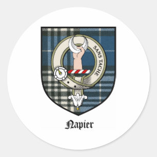 Napier-Clan-Wappen-AbzeichenTartan Runder Aufkleber