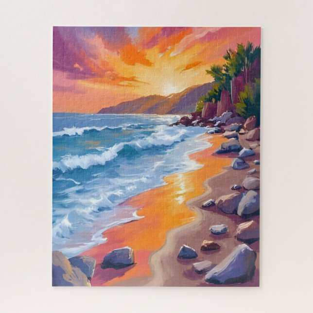 Napili Bay Sunset Maui Hawaii Painting Puzzle (Vertikal)