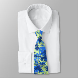 Napili Bay Tropical Hawaiian zweiseitig bedruckt Krawatte