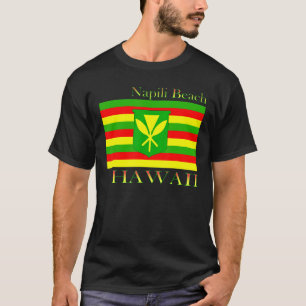 Napili Beach Hawaii Inseln Hawaii Flag Beach T-Shirt