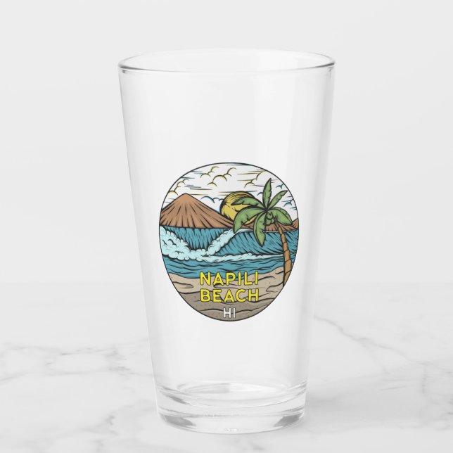 Napili Beach Hawaii Vintag Glas (Vorderseite)
