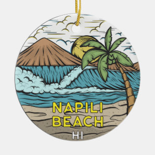 Napili Beach Hawaii Vintag Keramik Ornament
