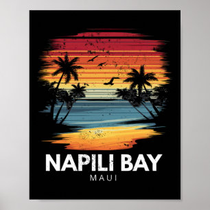 Napili Y Maui Surfbrett Surfen Vintage  Poster