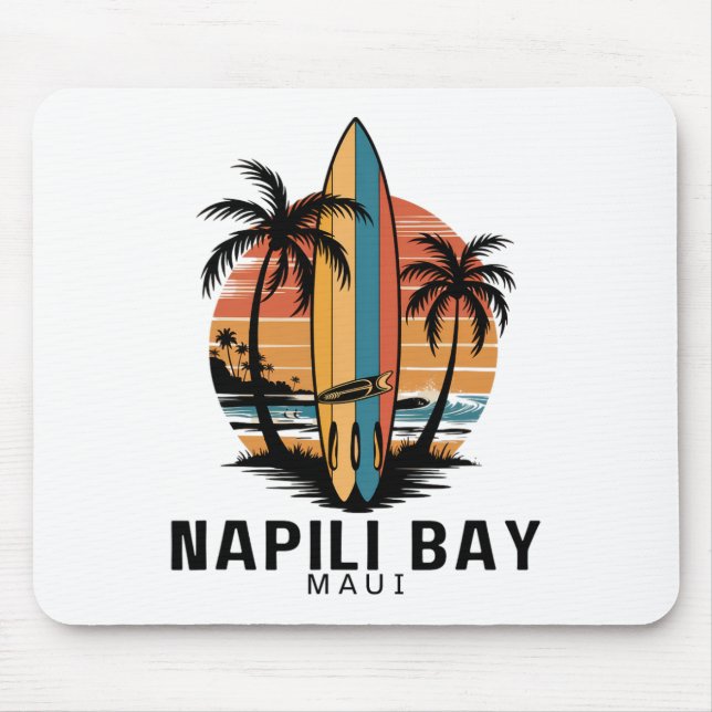 Napili Y Maui Surfen Surfer  Mousepad (Vorne)