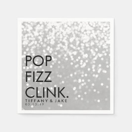Napkin - funkelnder Pop Fizz Clink Silver Serviette