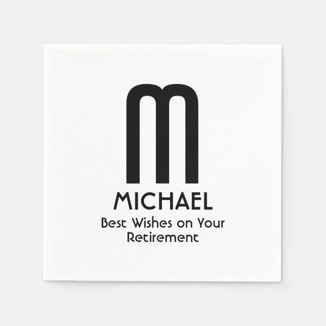 Napkin-Monogram für beste Wünsche zur Rückgabe Serviette (Vorderseite)