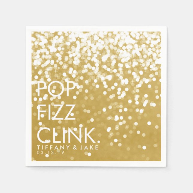 Napkin - Pop Fizz Clink Gold Serviette (Vorderseite)