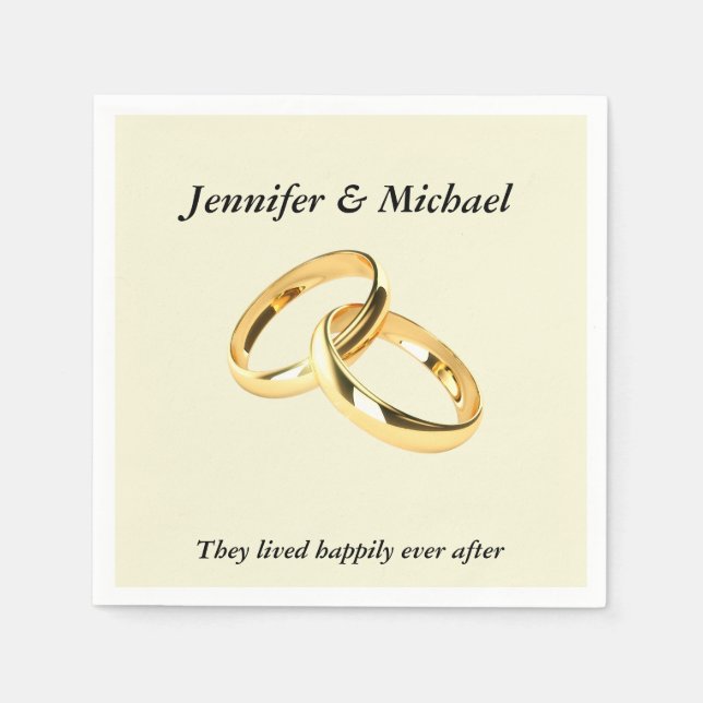 Napkin Wedding Reception Rings personalisieren Serviette (Vorderseite)