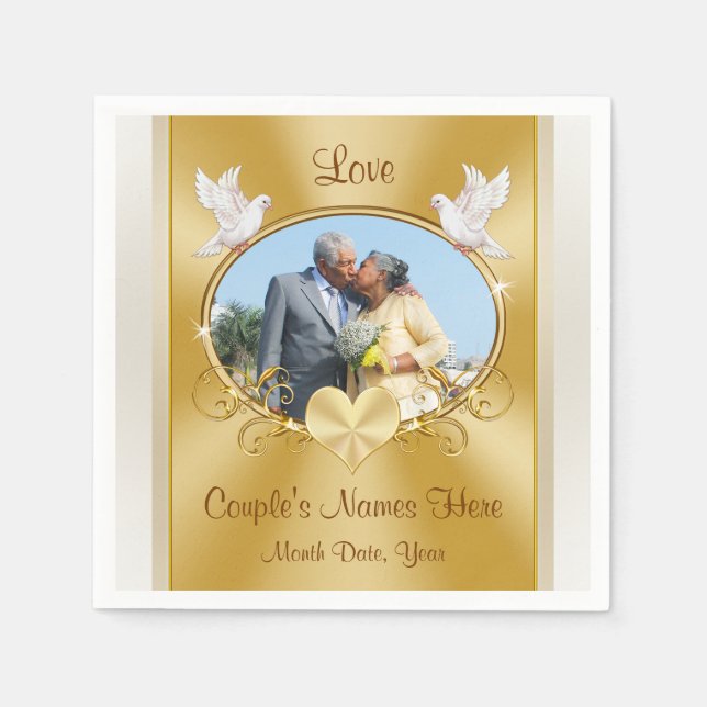 Napkins Bulk zum 50. Jubiläum oder ein Set kaufen Serviette (Vorderseite)