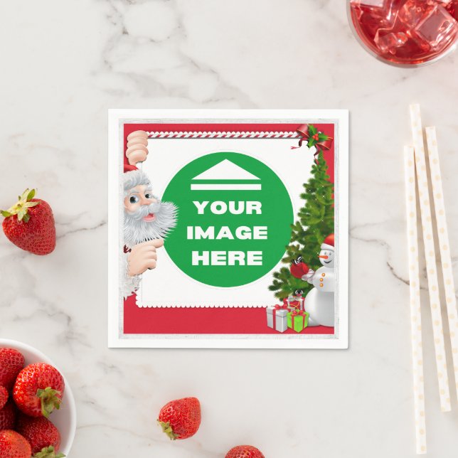 Napkins Christmas - Personalisiert - Bild hinzufüg Serviette (Beispiel)