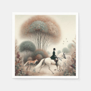 Napkins Equestrian Elusive Fox Hunt Serviette