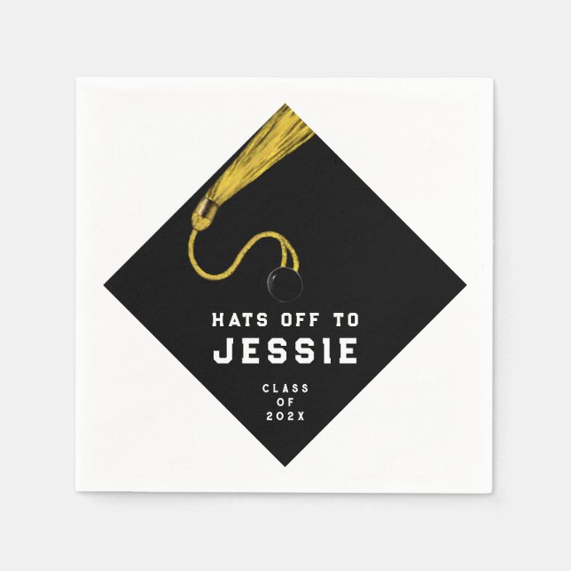 Napkins: Gold und Black Graduation Party Serviette (Vorderseite)