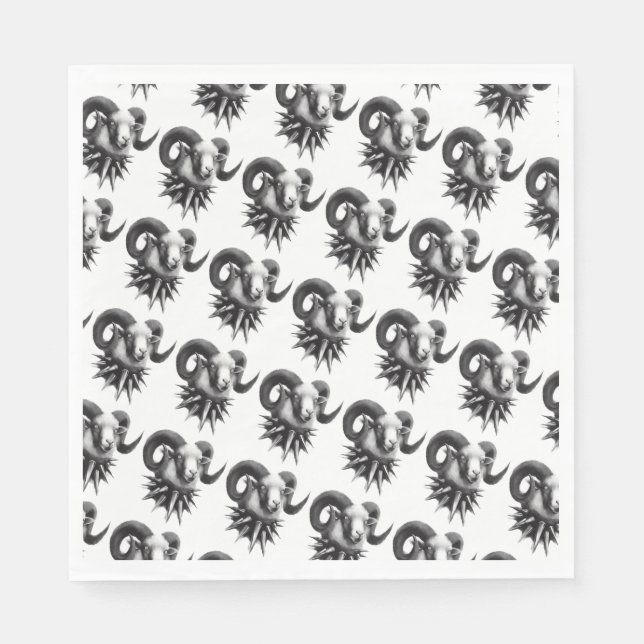 Napkins gotische Ziegenkunst der dunklen Kunst Serviette (Vorderseite)