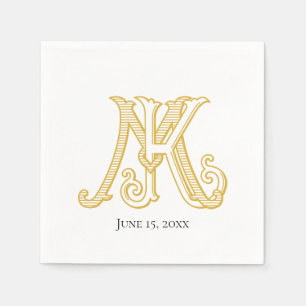 Napkins KM Monogramm oder MK Monogramm Serviette