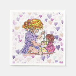 Napkins Little Girl and Baby Doll Serviette