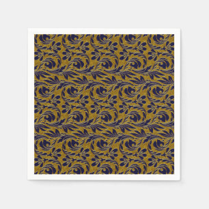 NAPKINS-PARTY für Metallwellen-Navy-Gold PAPER Serviette