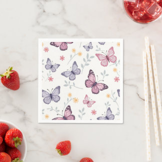 Napkins (Schmetterlingsmuster mit Schmetterlingen) Serviette