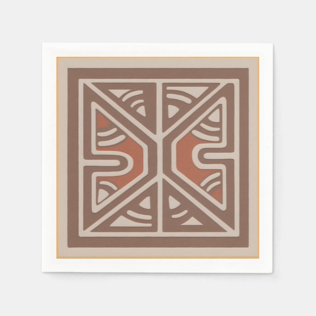 Napkins with art inspired by New Guinea Serviette (Vorderseite)