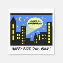 Napkins zum Geburtstag eines Superhelden | Superhe