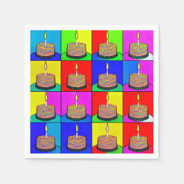 Napkins zum Geburtstag mit Cake Design Serviette