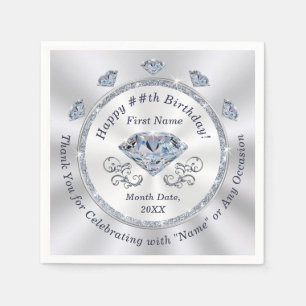 Napkins zum Geburtstag Personalisiert, Cocktail od Serviette