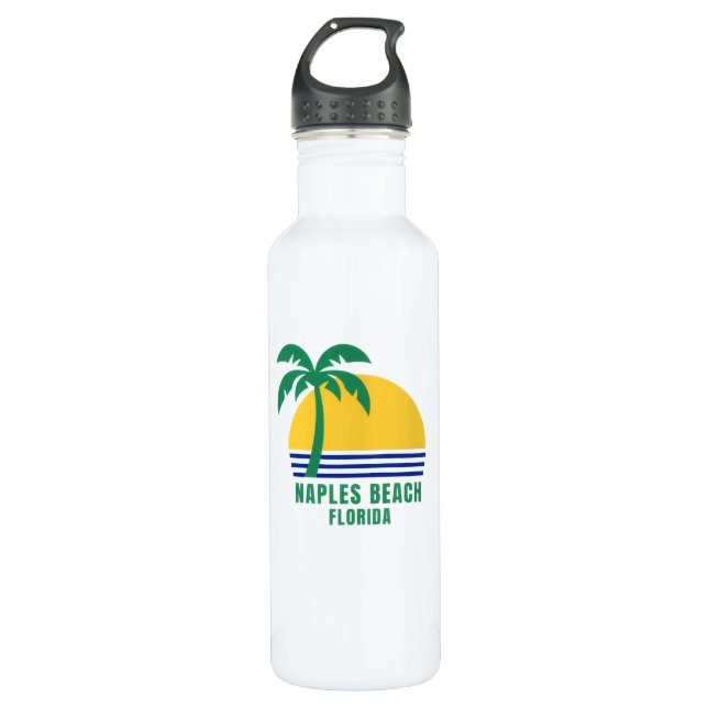 Naples Beach Florida Water Bottle Edelstahlflasche (Vorderseite)