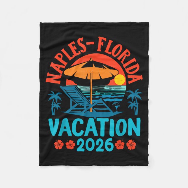 Naples Florida 2026 Family Vacation Beach Summer V Fleecedecke (Vorderseite)