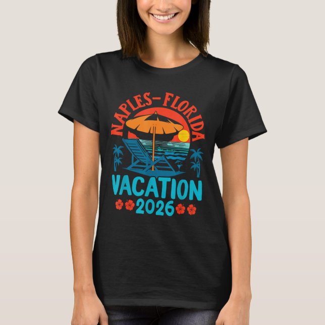 Naples Florida 2026 Family Vacation Beach Summer V T-Shirt (Vorderseite)