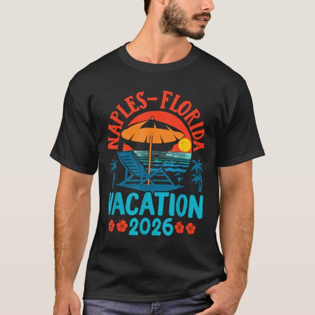 Naples Florida 2026 Family Vacation Beach Summer V T-Shirt (Vorderseite)