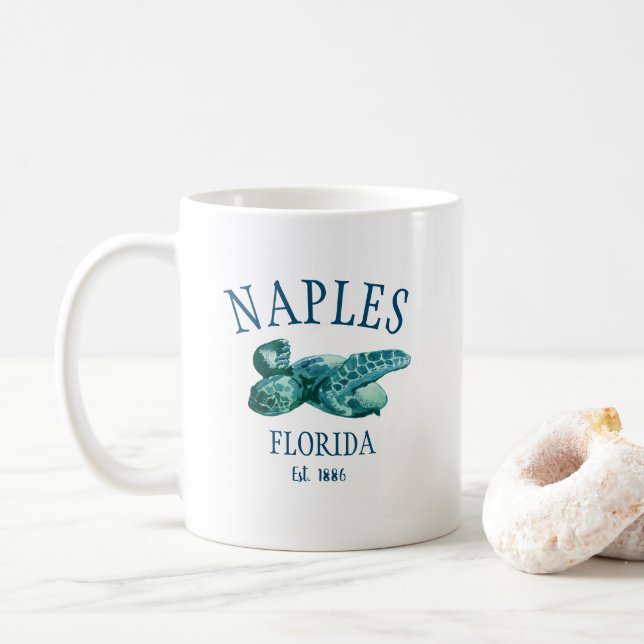 Naples Florida Est Beach Sea Turtle Kaffeetasse (Mit Donut)