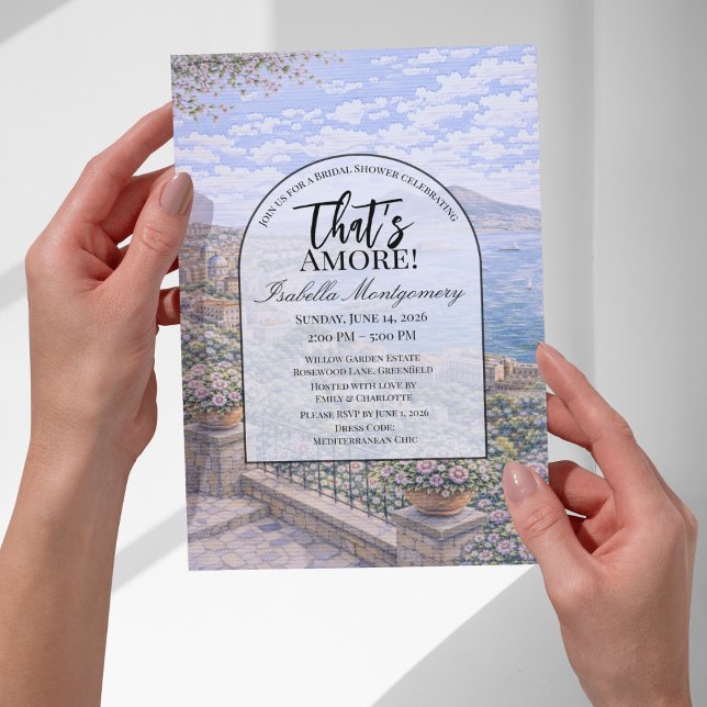 Naples Italian Themed Bridal Shower Einladung (Naples Italian Themed Bridal Shower Invitations
)