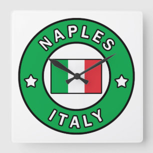 Naples Italy Quadratische Wanduhr