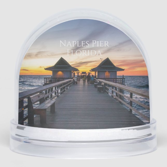 Naples Pier Florida Custom Photo Schneekugeln (Vorderseite)