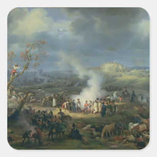 Napoleon Besuch eines Bivouac Quadratischer Aufkleber