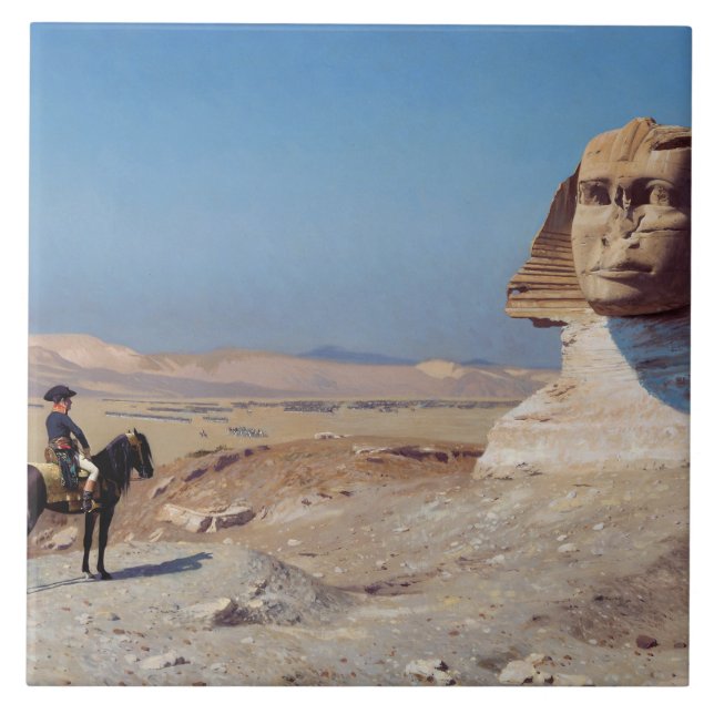 Napoleon Bonaparte Before the Sphinx (von Gérôme) Fliese (Vorderseite)