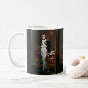 Napoleon Bonaparte bläst ein weißes Kaugummi Kaffeetasse