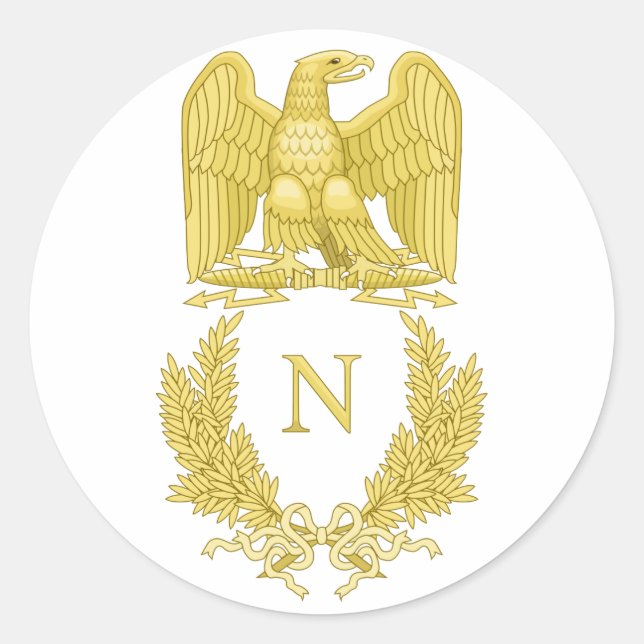 Napoleon Bonaparte Emblem Runder Aufkleber (Vorderseite)