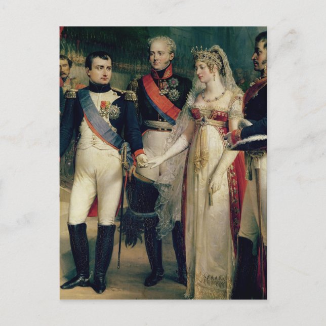 Napoleon Bonaparte empfängt Königin Louisa Postkarte (Vorderseite)