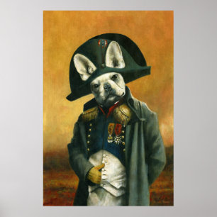 Napoleon Bonaparte French Bulldog Print Poster