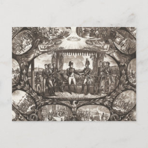 Napoleon Bonaparte und Zar Alexander I in Tilsit Postkarte