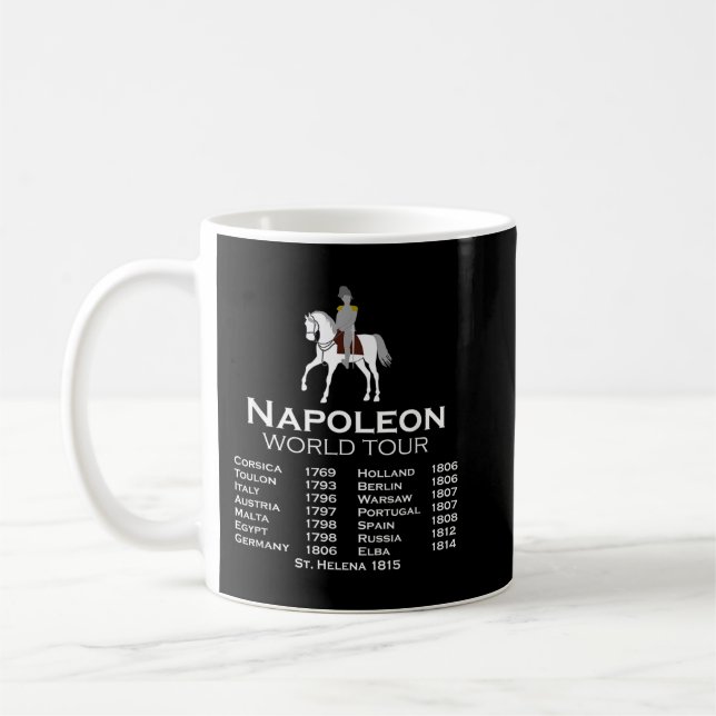 Napoleon Bonaparte Weltrundreise Geschichte für Mä Kaffeetasse (Links)